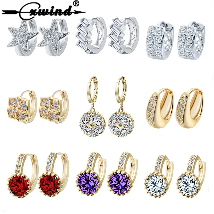 Cxwind Crystl Hoop Earrings Cubic Zirconia Star Round Flower Hoop Earrings for Womens Earrings Ear Surgical Jewelry pendientes
Cxwind Crystl Hoop Earrings Cubic Zirconia Star Round Flower Hoop Earrings for Womens Earrings Ear Surgical Jewelry pendientes