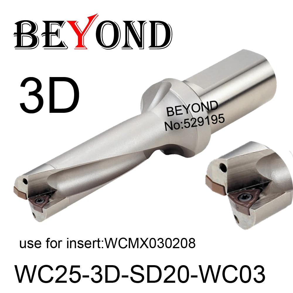 1P C25-3D20 WC03 CNC U drill indexable drill bit For WCMX030208 Insert