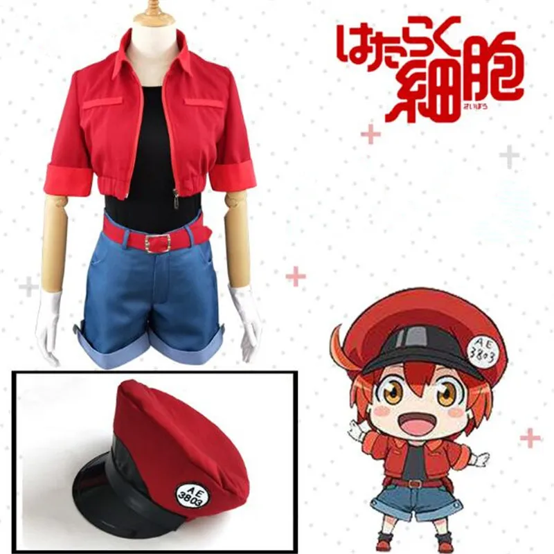 New Anime Working Cell Red Blood Cell Cosplay Costumes Erythrocyte Work Clothes Uniform Customization Women's Suits
New Anime Working Cell Red Blood Cell Cosplay Costumes Erythrocyte Work Clothes Uniform Customization Women's Suits