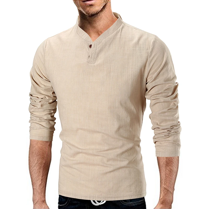 Dropshipping Men T Shirt 2019 Brand Long Sleeve Tees Casual Slim Solid Color Linen Shirt Mandarin Collar Plus 5XL Streetwear Kha
Dropshipping Men T Shirt 2019 Brand Long Sleeve Tees Casual Slim Solid Color Linen Shirt Mandarin Collar Plus 5XL Streetwear Kha