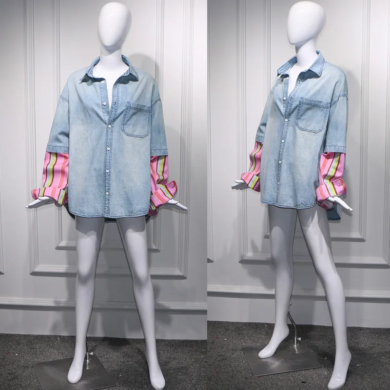 2019 Spring New Xiaoxiang Fenggang Wind Show Lean Wind Baseball Shirt Splice Cowboy Jacket Tide Women Jackets Coat Women
2019 Spring New Xiaoxiang Fenggang Wind Show Lean Wind Baseball Shirt Splice Cowboy Jacket Tide Women Jackets Coat Women