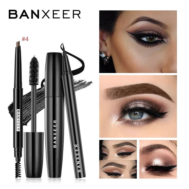 BANXEER Eye Makep Set Including Mascara Eyeliner Eyebrow Drak Brown Waterproof Eye Makeup Tools For Daily Makeup Eyebrow Pencil
BANXEER Eye Makep Set Including Mascara Eyeliner Eyebrow Drak Brown Waterproof Eye Makeup Tools For Daily Makeup Eyebrow Pencil