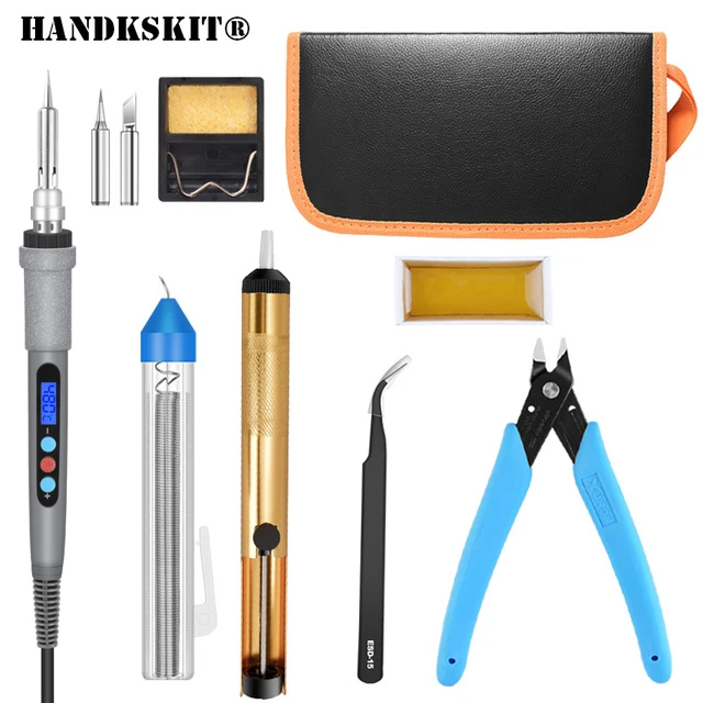 Handskit 220V 90W Professional Soldering Iron Digital LCD Digital Temperature Adjustable Electric Soldering Iron Set
Handskit 220V 90W Professional Soldering Iron Digital LCD Digital Temperature Adjustable Electric Soldering Iron Set