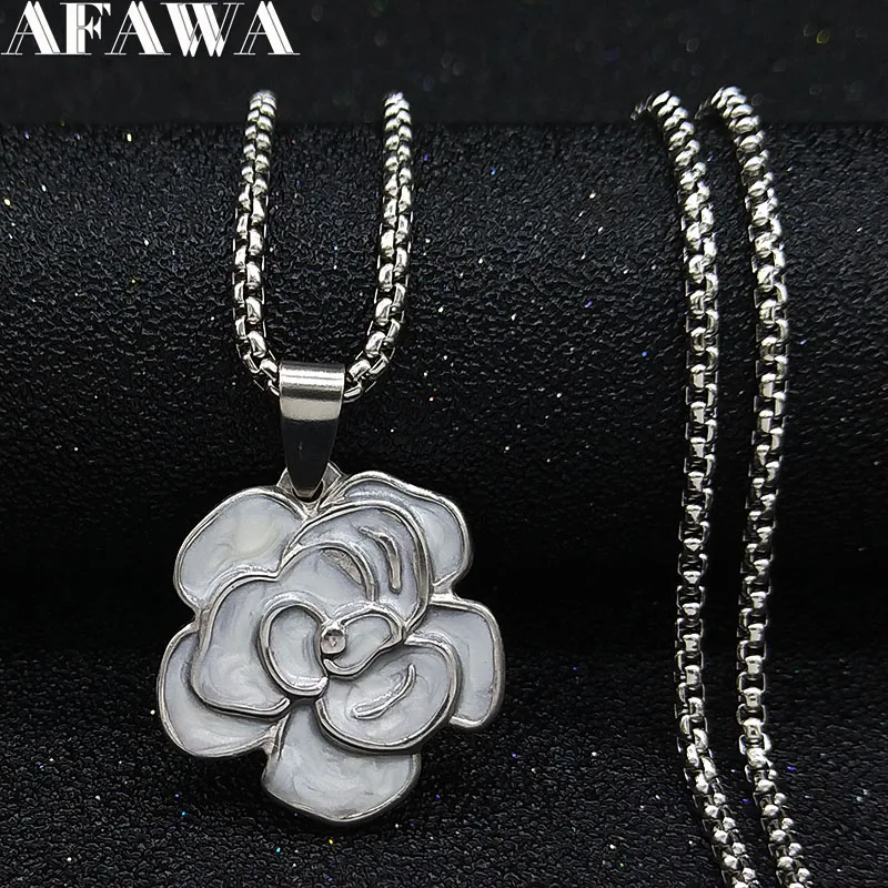 Fashion Flower Stainless Steel Statement Necklace Women Jewelry White Color Chain Necklace Jewelry collier femme 2019 19018
Fashion Flower Stainless Steel Statement Necklace Women Jewelry White Color Chain Necklace Jewelry collier femme 2019 19018