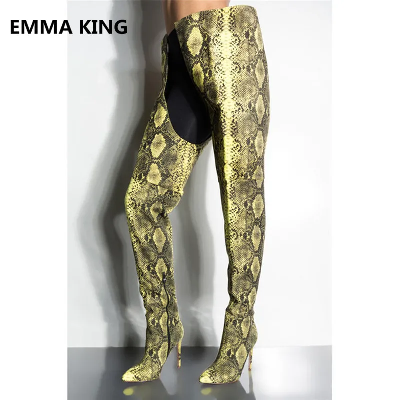 Yellow Snake Prints Women Over The Knee Boots Pointed Toe Trendy Shoes Sexy Thin High Heels Woman Winter Thigh High Crotch Boots
Yellow Snake Prints Women Over The Knee Boots Pointed Toe Trendy Shoes Sexy Thin High Heels Woman Winter Thigh High Crotch Boots