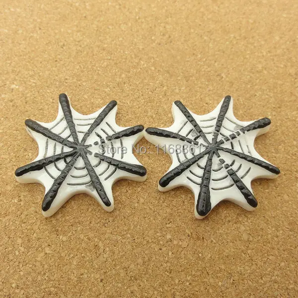 1pcs/lot resin flat back Halloween spider web cartoon animal 31mm Cabochons Hair Bow Center DIY Christmas decration C114-3