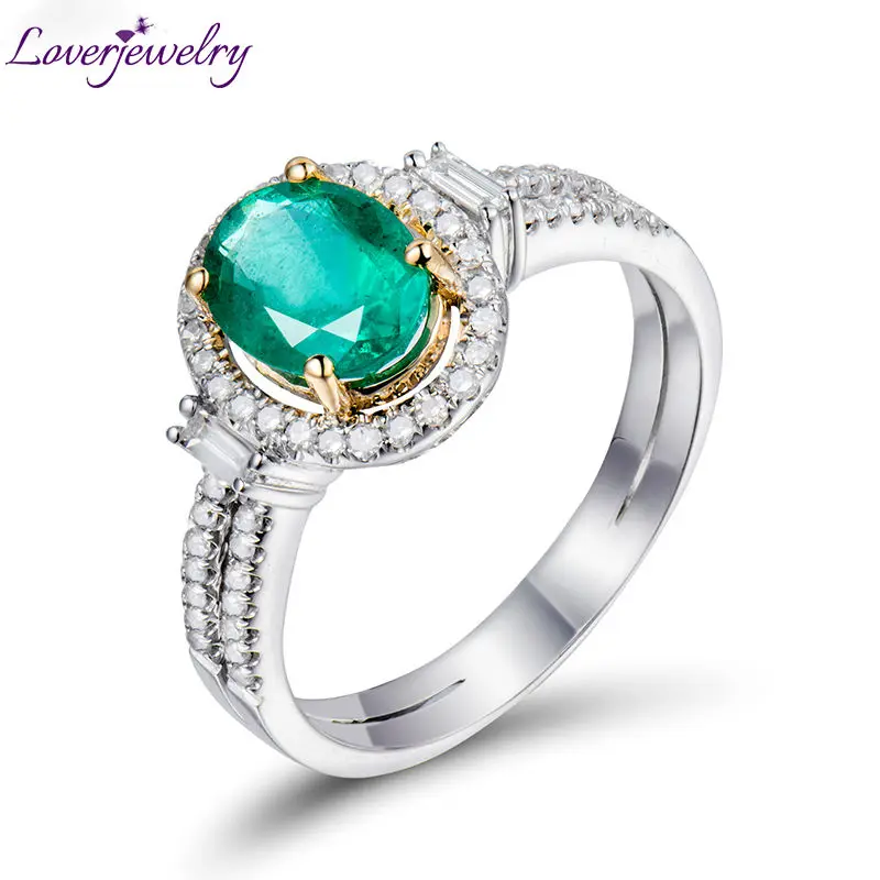 LOVERJEWELRY New Style Oval 6x8mm 1.62Ct Solid 14kt Two Tone Gold Natural Diamond Emerald Ring for Wife Christmas Gifts Jewelry
LOVERJEWELRY New Style Oval 6x8mm 1.62Ct Solid 14kt Two Tone Gold Natural Diamond Emerald Ring for Wife Christmas Gifts Jewelry