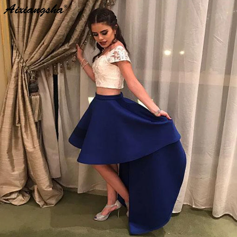 Royal Blue Low Homecoming Dress Two Piece Lace Crop Top Off Shoulder Prom Dresses Gown Custom Satin Womens Cocktail Gowns
Royal Blue Low Homecoming Dress Two Piece Lace Crop Top Off Shoulder Prom Dresses Gown Custom Satin Womens Cocktail Gowns