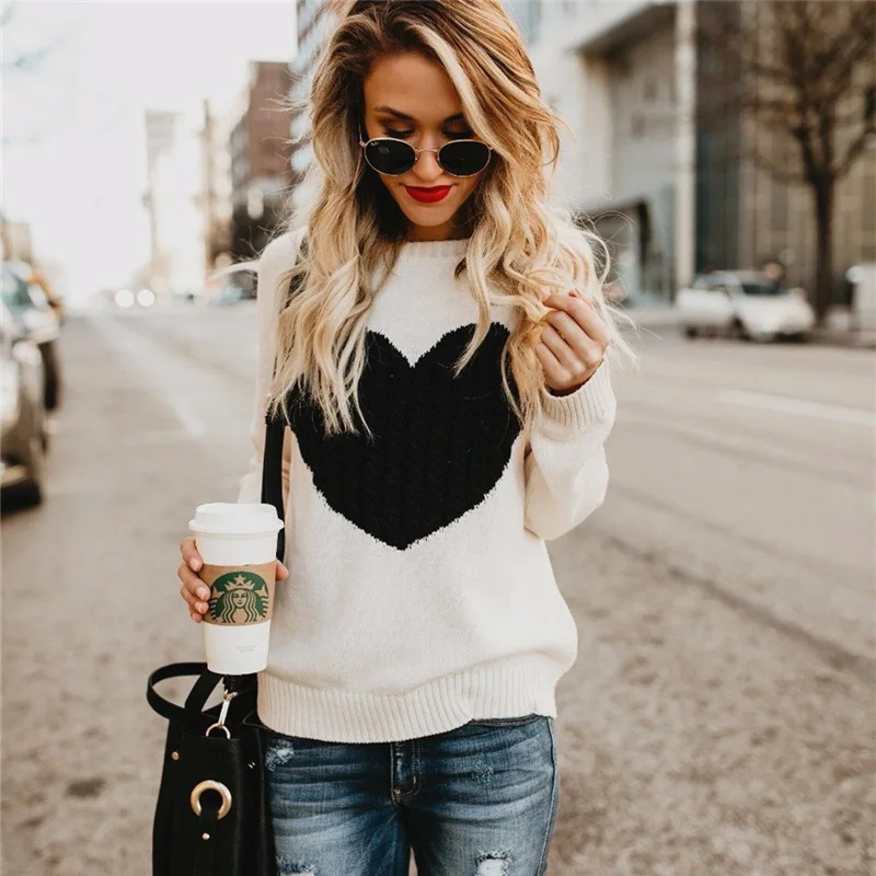 2018 new arrival autumn knitted sweater Women long sleeve loose pullover female soft winter casual love heart jumper clothing
2018 new arrival autumn knitted sweater Women long sleeve loose pullover female soft winter casual love heart jumper clothing