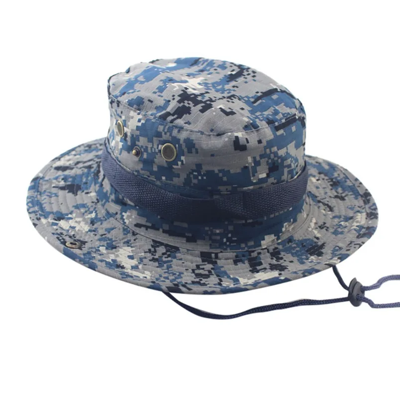 Adjustable Camouflage Outdoor Camping Climbing Cap Men Women Fishing Bucket Hat Boonie Nepalese Cap Brim Military Army GN #FM28 (6)