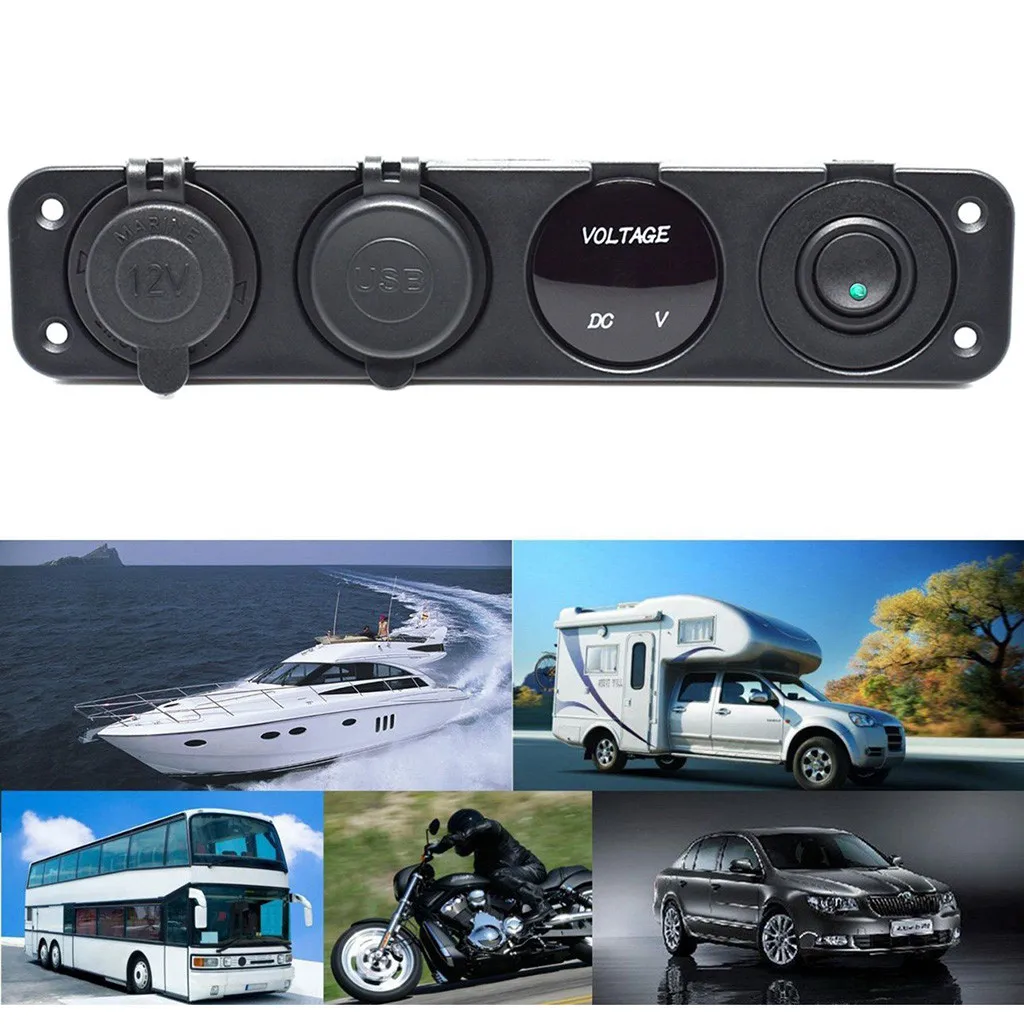 Dual USB Socket Charger 4.2A LED Voltmeter 12V Power Outlet ON-OFF Toggle Switch Panel for Car Boat Marine Truck Camper
Dual USB Socket Charger 4.2A LED Voltmeter 12V Power Outlet ON-OFF Toggle Switch Panel for Car Boat Marine Truck Camper