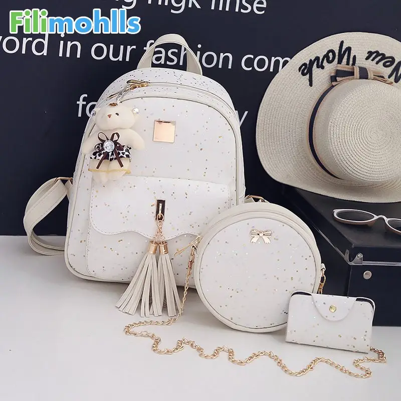 3Set/Pcs New Design Tassel Women Backpack Star Sequins PU Leather Backpacks For Teenage Girls School Bag Shoulder Bag S1910
3Set/Pcs New Design Tassel Women Backpack Star Sequins PU Leather Backpacks For Teenage Girls School Bag Shoulder Bag S1910