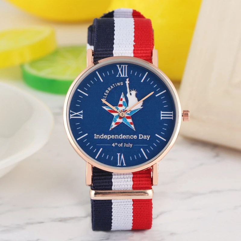 Unique Independence Day Statue of Liberty Pattern Men's Watch American Flag Style Fabric Nylon Canvas Band Women Unisex Gifts
Unique Independence Day Statue of Liberty Pattern Men's Watch American Flag Style Fabric Nylon Canvas Band Women Unisex Gifts