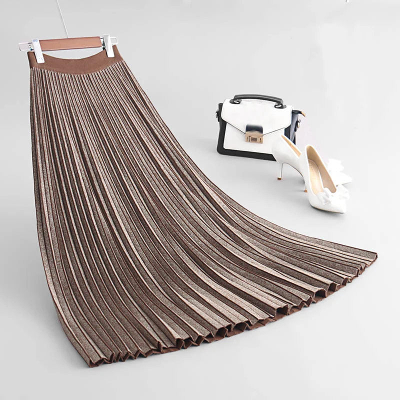 2019 Autumn Women Knitted Long Skirts High Waist Women Thick Winter Long Skirts Saia Faldas Female Women Pleated Skirt
2019 Autumn Women Knitted Long Skirts High Waist Women Thick Winter Long Skirts Saia Faldas Female Women Pleated Skirt