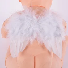 Infant Baby Cosplay Dress toddler White Feather Fairy Angel Wings Photo/Photography Props Costume Party Decor 6-18 Months(China)
