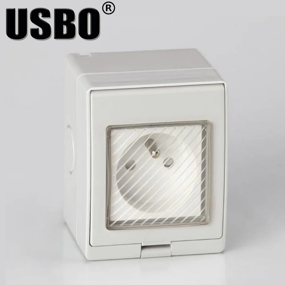 White European standard outdoor household wall socket IP55 10A 250V French electrical AC Power Dustproof and Waterproof Socket
White European standard outdoor household wall socket IP55 10A 250V French electrical AC Power Dustproof and Waterproof Socket