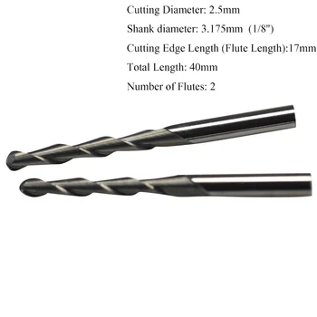 SHINA 5pc/lot 3.175mm 2 Flute Spiral Ball Nose End Mill CNC Router Bits For Wood Tungsten Carbide Milling Route Tool 2.5x17mm
SHINA 5pc/lot 3.175mm 2 Flute Spiral Ball Nose End Mill CNC Router Bits For Wood Tungsten Carbide Milling Route Tool 2.5x17mm
