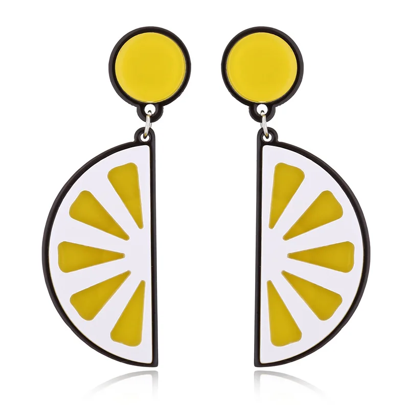 European Fashion Personaltiy Night Club Jewelry Acrylic Hip Hop Punk Lemon Earrings For Women
European Fashion Personaltiy Night Club Jewelry Acrylic Hip Hop Punk Lemon Earrings For Women