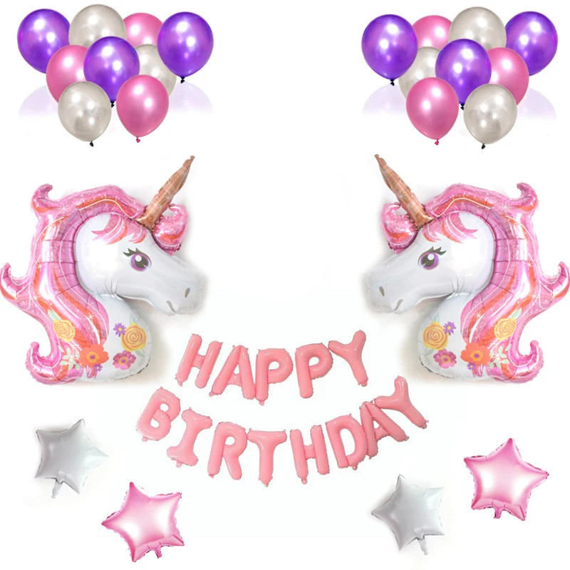 36Pcs/Set of Unicorn & Love & Latex & Letters Happy Birthday Children's Birthday Party Baby Shower Foil Helium Balloons Globos
36Pcs/Set of Unicorn & Love & Latex & Letters Happy Birthday Children's Birthday Party Baby Shower Foil Helium Balloons Globos