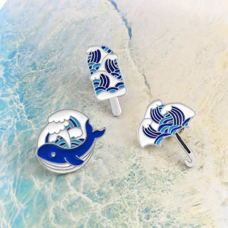 New Cartoon Enamel Pins for Women Sea Wave Series Brooch Blue Whale Ice Cream Umbrella Wave Iceberg Brooches Bag Badge Jewelry
New Cartoon Enamel Pins for Women Sea Wave Series Brooch Blue Whale Ice Cream Umbrella Wave Iceberg Brooches Bag Badge Jewelry