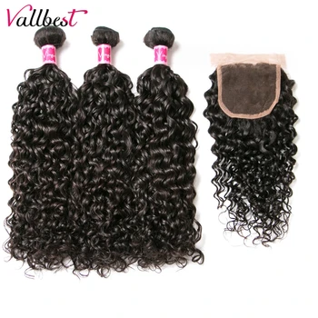 Vallbest 100% Human Hair Bundles With Closure Water Wave 3 Bundles With Closure Free Part Remy Hair Extensions 4 Pieces Natural
Vallbest 100% Human Hair Bundles With Closure Water Wave 3 Bundles With Closure Free Part Remy Hair Extensions 4 Pieces Natural