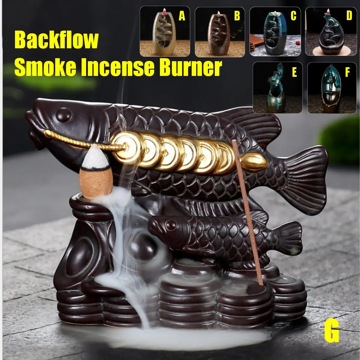 Ceramic Backflow Waterfall Smoke Incense Burner Ceramic Censer Incense Holder Indoor Retro Style For Home Decor
Ceramic Backflow Waterfall Smoke Incense Burner Ceramic Censer Incense Holder Indoor Retro Style For Home Decor