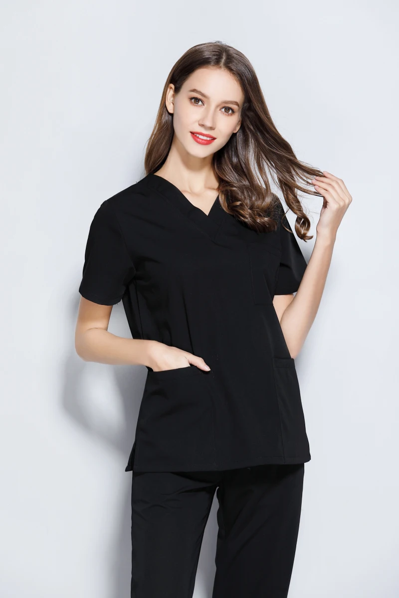 2018 Black Medical Uniform Women's Short Sleeve Round Neck &V Neck Dental Clinic Medical Scrubs Doctor Surgical Clothes
2018 Black Medical Uniform Women's Short Sleeve Round Neck &V Neck Dental Clinic Medical Scrubs Doctor Surgical Clothes