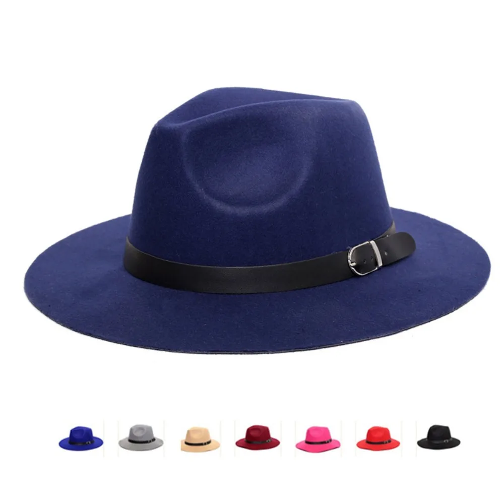 Wide Brim Classic Vintage Gentleman Style Jazz Hats Panama Imitation Woolen Felt Fedora Hat Women Elegant Fall Caps
Wide Brim Classic Vintage Gentleman Style Jazz Hats Panama Imitation Woolen Felt Fedora Hat Women Elegant Fall Caps