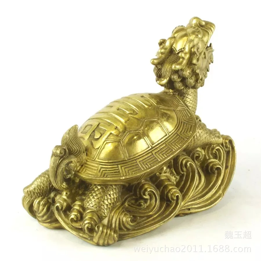Chinese Copper Dragon Turtle Golden Lucky Home Decoration Longevity Turtle Brass Feng Shui Furnishing Articles 
Chinese Copper Dragon Turtle Golden Lucky Home Decoration Longevity Turtle Brass Feng Shui Furnishing Articles