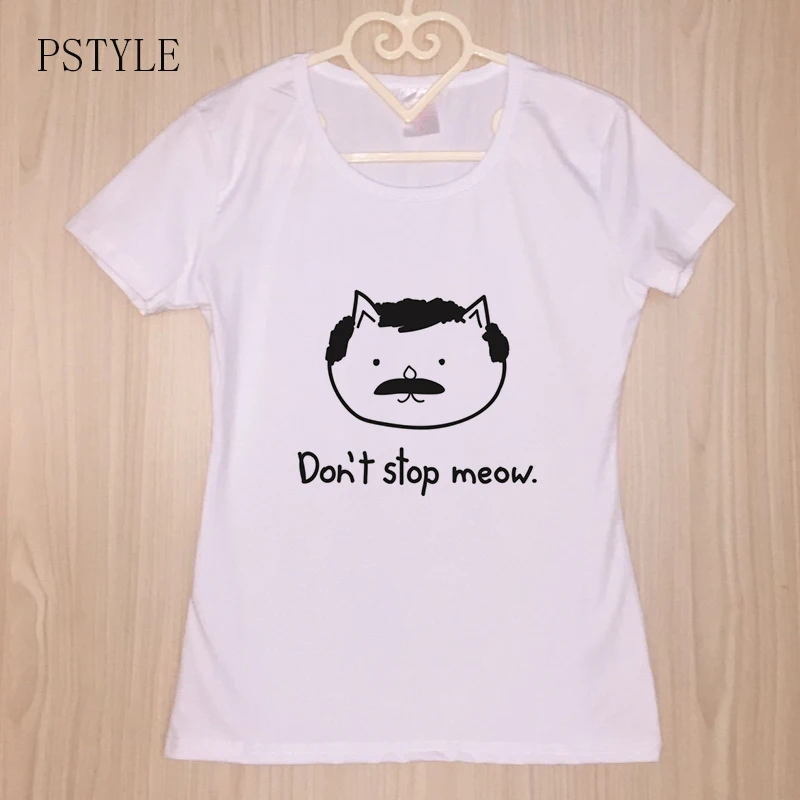 Pstyle Don't Stop Meow Funny T shirts Summer Style Hip Hop Rock Hipster Tee Female 90s Retro Basic Design Tops Women Clothing
Pstyle Don't Stop Meow Funny T shirts Summer Style Hip Hop Rock Hipster Tee Female 90s Retro Basic Design Tops Women Clothing