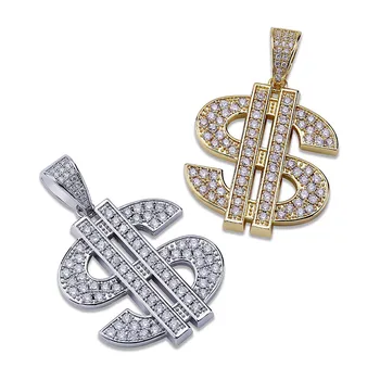 Hip Hop Dollar Sign Pendant Necklace With Chain 2 Colors New Arrival Fashion AAA Zircon Rapper Mens Necklace
Hip Hop Dollar Sign Pendant Necklace With Chain 2 Colors New Arrival Fashion AAA Zircon Rapper Mens Necklace