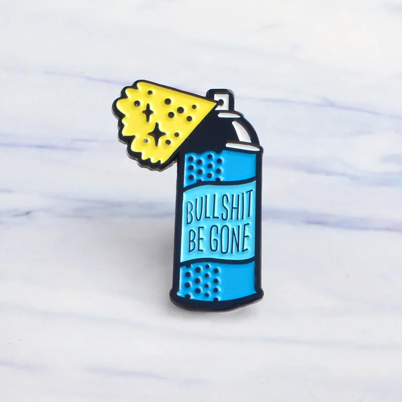 2019 New Cartoon Blue Spray BULLSHIT BE GONE Alloy Enamel Brooch Personality Collar Bag Collar Pin Women Jewelry Accessories
2019 New Cartoon Blue Spray BULLSHIT BE GONE Alloy Enamel Brooch Personality Collar Bag Collar Pin Women Jewelry Accessories