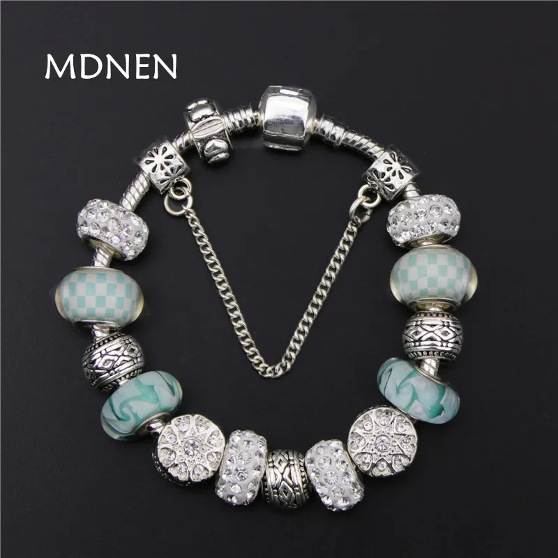 MDNEN Withe Crystal Beads Vintage Silver plated DIY Charm Pandora Bracelets & Bangles For Women Fashion Gift BYBR028
MDNEN Withe Crystal Beads Vintage Silver plated DIY Charm Pandora Bracelets & Bangles For Women Fashion Gift BYBR028