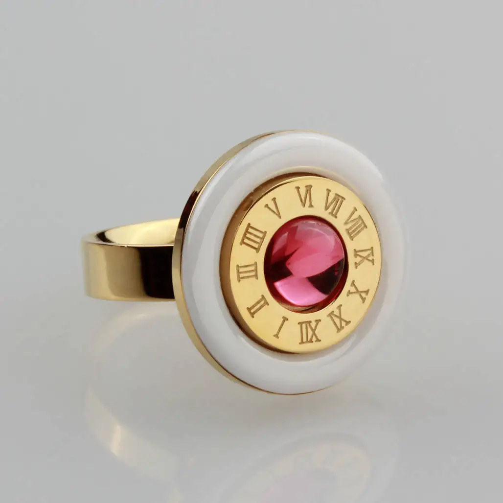 WLR0025 hot sale 6 colors white ceramics with green and red Brilliant stone big face ROMA Number ring Popular designer
WLR0025 hot sale 6 colors white ceramics with green and red Brilliant stone big face ROMA Number ring Popular designer