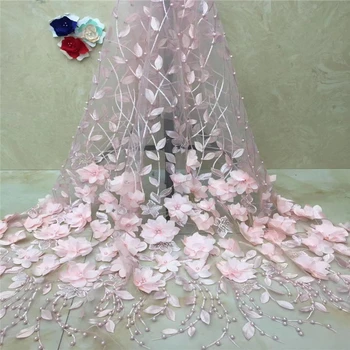 VILLIEA African Lace Fabric 2019 High Quality 3D Lace Pink Color French Tulle Lace Fabrics With Beaded For African Parties
VILLIEA African Lace Fabric 2019 High Quality 3D Lace Pink Color French Tulle Lace Fabrics With Beaded For African Parties