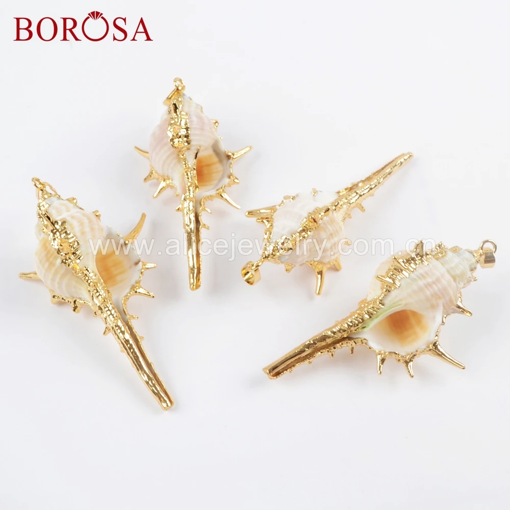 BOROSA Jewelry 10PCS Gold Color Natural Conch Shell Pendant Beads Jewelry for Necklace For Women Girls G1656
BOROSA Jewelry 10PCS Gold Color Natural Conch Shell Pendant Beads Jewelry for Necklace For Women Girls G1656