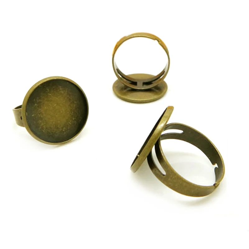 Adjustable Y shaped Ring Blank Bezel Setting Tray for Cameo Cabochons Antique up