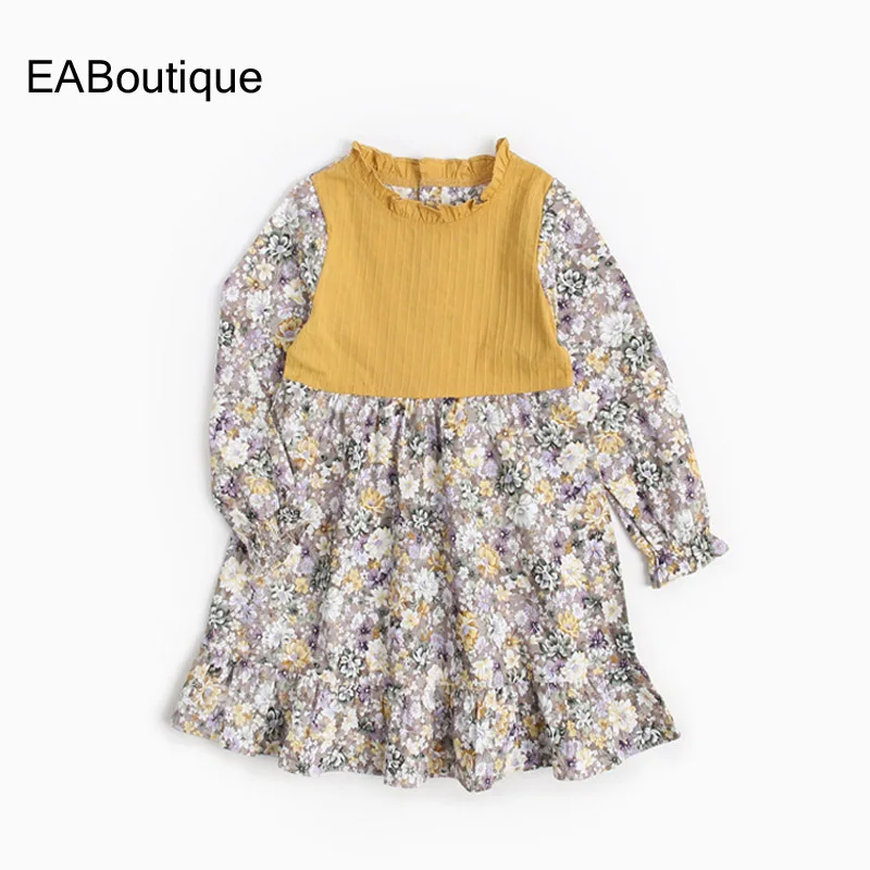 EABoutique/хлопковое милое платье с цветочным принтом для маленьких девочек на