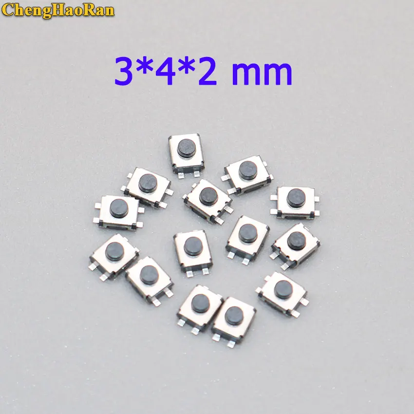 ChengHaoRan 100/200pcs 3*4*2 mm four pin switch turtle 3x4x2 SMD 4 feet stand upright without pillars micro touch switch button
ChengHaoRan 100/200pcs 3*4*2 mm four pin switch turtle 3x4x2 SMD 4 feet stand upright without pillars micro touch switch button