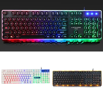 NEW Cool Gaming Keyboard Retro Round Glowing Keycap Metal Panel Backlit USB Wired Metal Panel Illuminated Border Waterproof
NEW Cool Gaming Keyboard Retro Round Glowing Keycap Metal Panel Backlit USB Wired Metal Panel Illuminated Border Waterproof