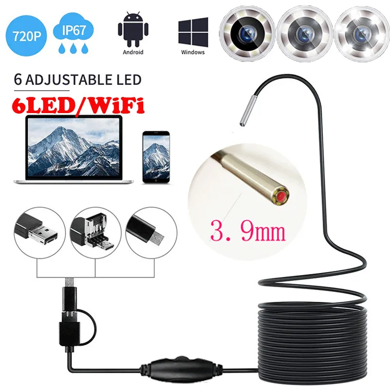 HD Waterproof 6 LED WiFi Endoscope Camera Inspection Snake Industrial Camera for iPhone Android PC iPad
HD Waterproof 6 LED WiFi Endoscope Camera Inspection Snake Industrial Camera for iPhone Android PC iPad