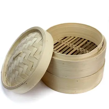 2 Tier Bamboo Steamer(with 2 steaming baskets and 1 lid) Chinese Kitchen Cookware For Cooking Fish Rise Pasta Vegetables Dim Sum 
2 Tier Bamboo Steamer(with 2 steaming baskets and 1 lid) Chinese Kitchen Cookware For Cooking Fish Rise Pasta Vegetables Dim Sum