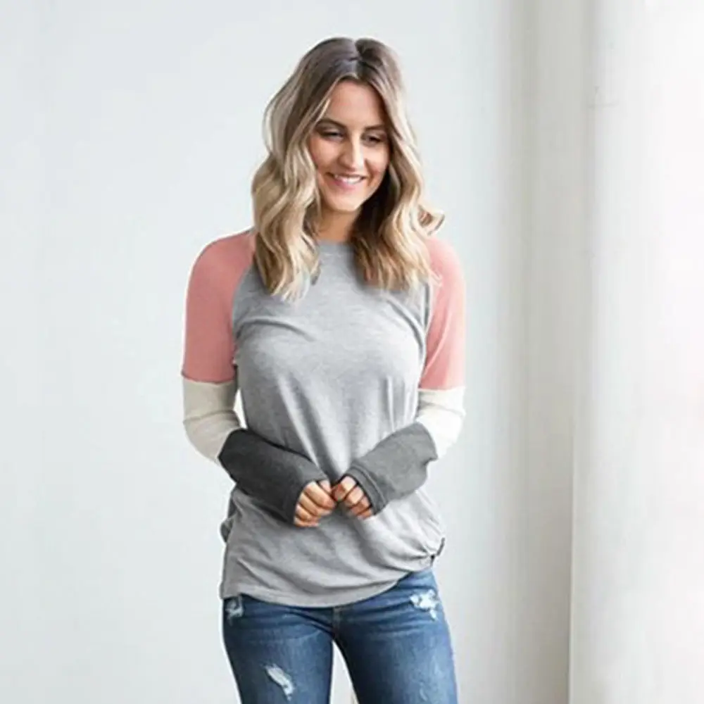 2018 Autumn Women's O-neck Long Sleeve Pullover Patchwork Shirt Ladies Loose Fashion Blouse
2018 Autumn Women's O-neck Long Sleeve Pullover Patchwork Shirt Ladies Loose Fashion Blouse