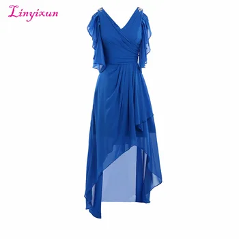 Linyixun Real Photo 20017 Hi-low Chiffon Mother of the Bride Dresse V Neck Pleat Long vestido de madrinha de casamento Prom Gown
Linyixun Real Photo 20017 Hi-low Chiffon Mother of the Bride Dresse V Neck Pleat Long vestido de madrinha de casamento Prom Gown
