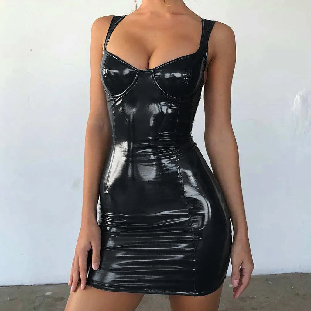 Summer Leather Dress Elegant Women Clothes 2019 Black Casual Mini Bandage Dress Woman Party Night Ladies Sexy Dresses Ropa Mujer
Summer Leather Dress Elegant Women Clothes 2019 Black Casual Mini Bandage Dress Woman Party Night Ladies Sexy Dresses Ropa Mujer