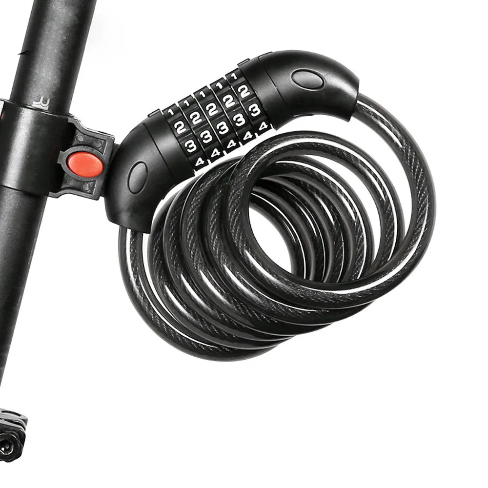 Bike Lock High Security 5 Digit Resettable Combination Coiling Cable Bicycle Cycle Anti Theft Blocage De Roue Velo | Спорт и
