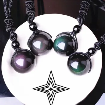 Original 10-20 MM Black Obsidian Rainbow Eye Round Bead Ball Necklace Pendant Chinese Lucky Energy Men Women Good Luck Jewelry 
Original 10-20 MM Black Obsidian Rainbow Eye Round Bead Ball Necklace Pendant Chinese Lucky Energy Men Women Good Luck Jewelry