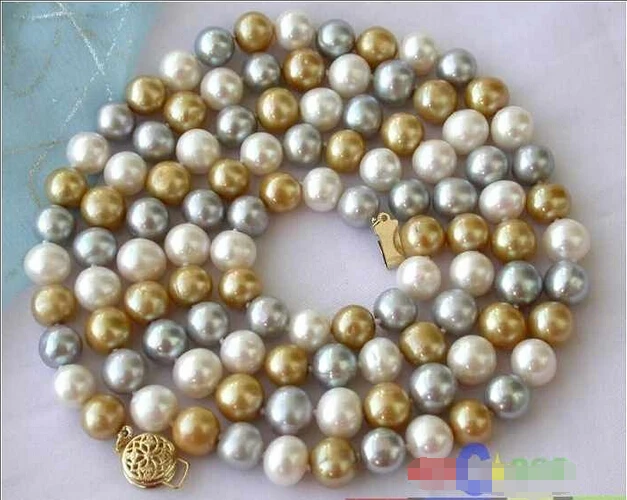 Wholesale FREE SHIPPING P1479 33" 9MM GOLD WHITE GRAY ROUND FRESHWATER CULTURED PEARL NECKLACE
Wholesale FREE SHIPPING P1479 33" 9MM GOLD WHITE GRAY ROUND FRESHWATER CULTURED PEARL NECKLACE