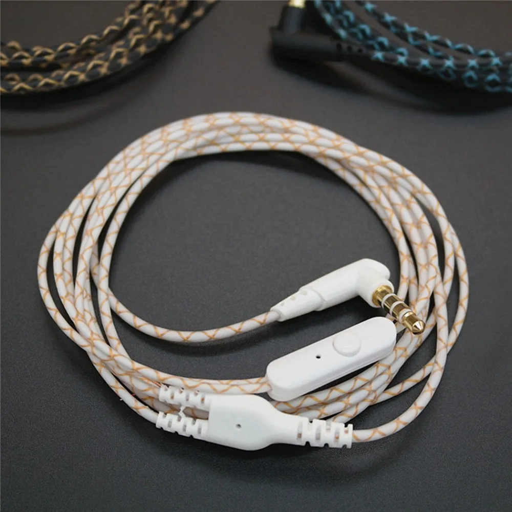 DIY Earphone Audio Cable Snakeskin wire Semi-finished serpentine cables with Mic for mobile phone(2)