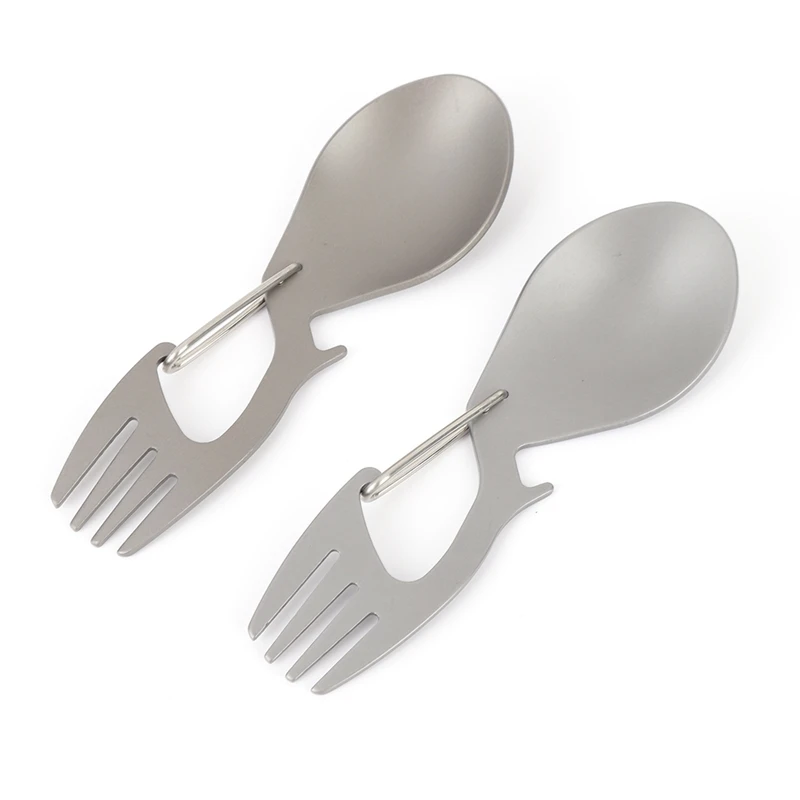 Outdoor Tool Tableware Multi-Tool Multifunctional Titanium Alloy / Stainless Steel Fork Spoon Bottle Opener Carabiner Dinnerware
Outdoor Tool Tableware Multi-Tool Multifunctional Titanium Alloy / Stainless Steel Fork Spoon Bottle Opener Carabiner Dinnerware
